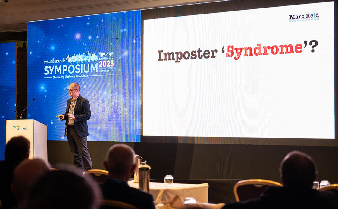 Dr Marc Reid leading a data-driven imposter syndrome workshop.